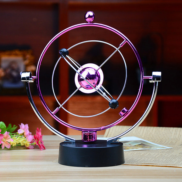 Swing Kinetic Orbital Balance Celestial Globe Pendulum Decor Red