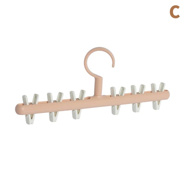 4 ST 6 Clips Hattar Strumpor Organizer Rack Hänghängare Pink 4 PCS