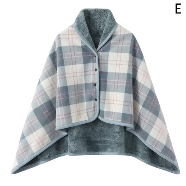 Bærbart plaid fleece tæppe Vintervarme kaster tykke tæppe blue