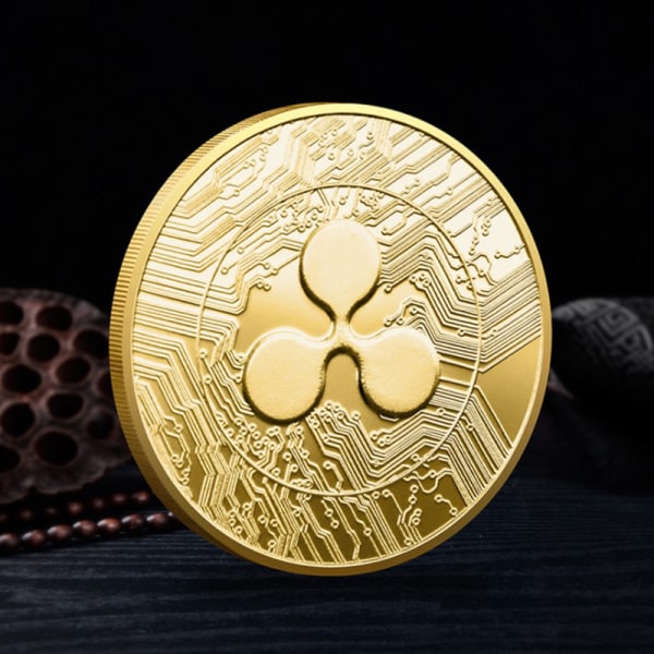 1 Stk Belagt Ripple Coin XRP CRYPTO Mindesmærke Ripple XRP Col Gold