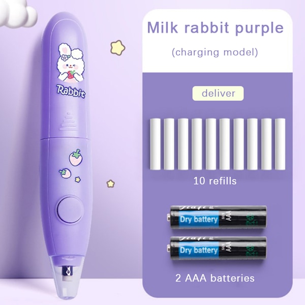 Sähköinen pyyhekumikynäpiirros ja vaivatut pyyhekumit Purple Battery-powered