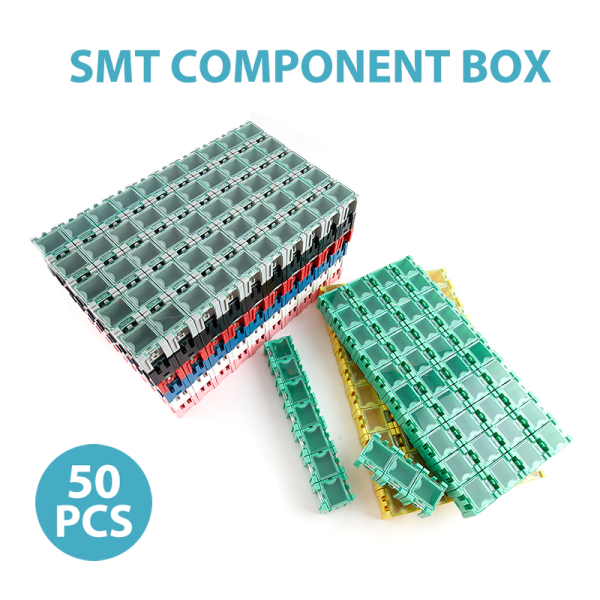 50 stk/sett Elektronisk komponentbeholder Mini Oppbevaringsbokser sett Green
