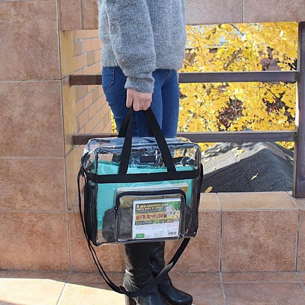 Bärbar transparent axelväska Tote Satchel Black