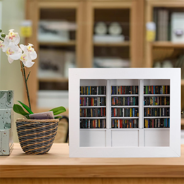 Miniatyrbibliotek Anti-Bokhylla Trä Miniatyr Prydnad Dockhus A