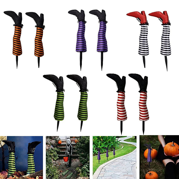 2 stk Halloween-dekorasjon onde heksebein opp ned B