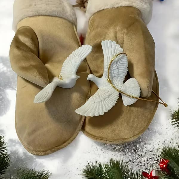 1st Vänskapsduvor Harts Julgransprydnad Duvor Jul T White