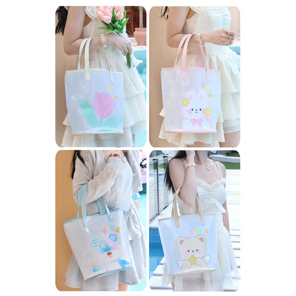 Summer Girl Jelly Bag Cartoon Bear Klar axelväska A20 14*15*18