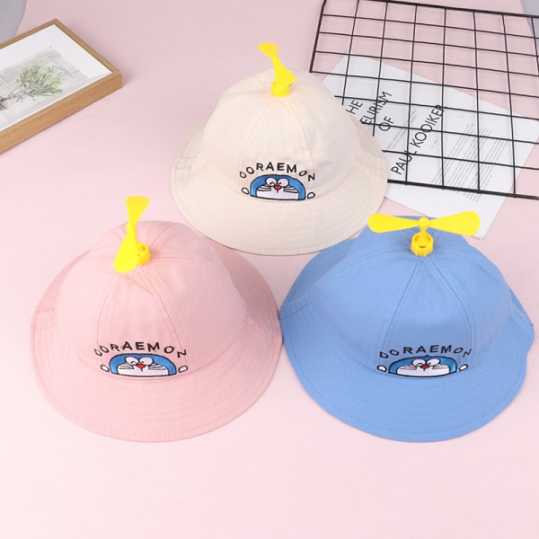 Doraemon Small Propeller Børn Baby Fisherman Hat Mesh Cap Pink