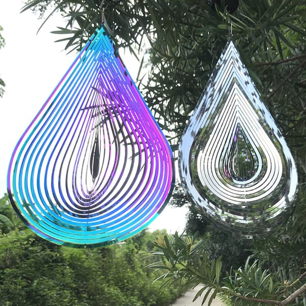 Beating Wind Spinner Rustfritt stål Roterende Wind Chime Bell Multicolor 30*20cm