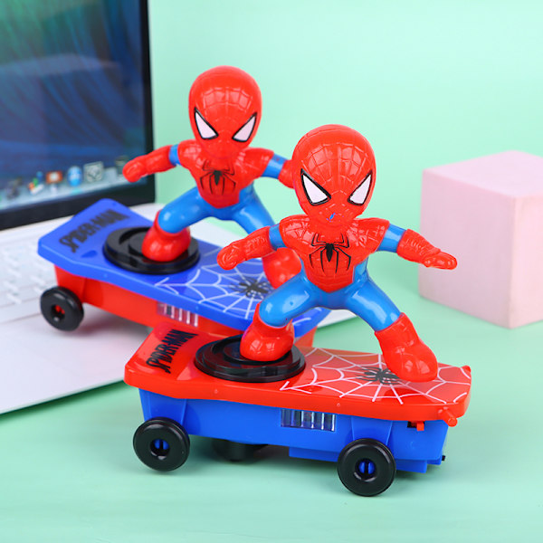 Spiderman Automatic Flip Rotation elektriske scootere legetøj Red