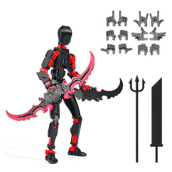 1 set Lucky 13 figurer robotleksaker rörlig 3D-utskriftsdocka A4