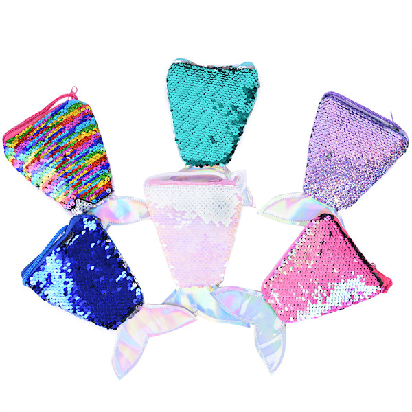 Mermaid Tail Paljetit Kolikko Kukkaro Tyttöjen Lompakko Laukut Rahapidike Multicolor