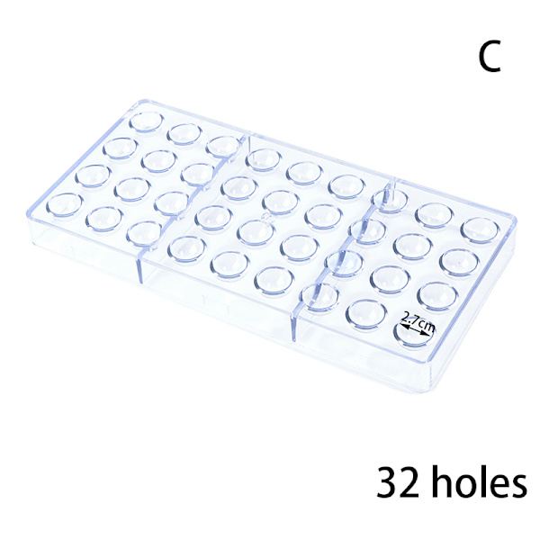 3D Sjokoladeform Polykarbonat Kule Kule Tykke kakeformer Ch 32 holes