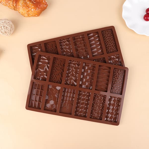 1Pc 12 Cavity Silikonsjokoladeformer DIY Brown