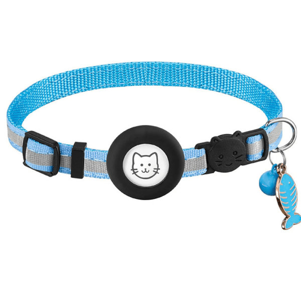 Djurhalsband Justerbart halsband för kattvalp Anti-lost Blue