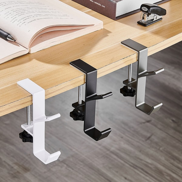 Säädettävä Desk Edge Hook Gaming Headset ripustuskoukku White