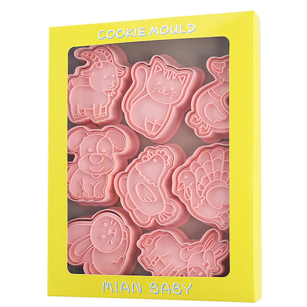 8st Form Cookie ters Stämpel Press Bakverktyg