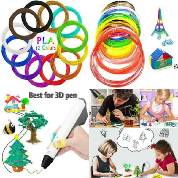 3D Pen Filament 12 farver 1,75 mm 3 m pr. farve 3D printmateriale 10*20*20