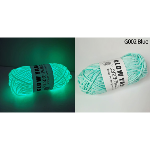 Functional Yarn Glow Polyester Luminous Chunky Yarn 2mm blue