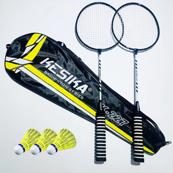 Badmintonracket Dubbelracket Slitstark 2 racketar blue C