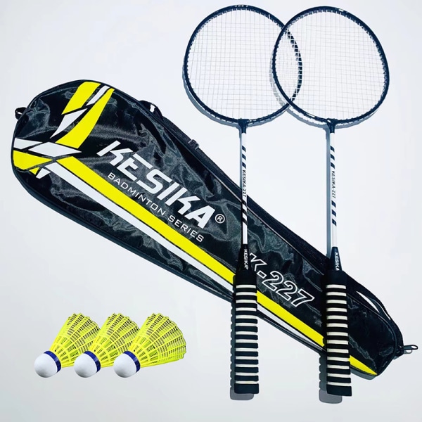 Badmintonracket Dubbelracket Slitstark 2 racketar blue C