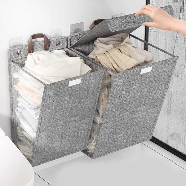Sammenfoldelig vasketøjskurv til snavset tøj til husholdningsbrug  48X36X12cm 4ac4 | 48X36X12cm | Fyndiq
