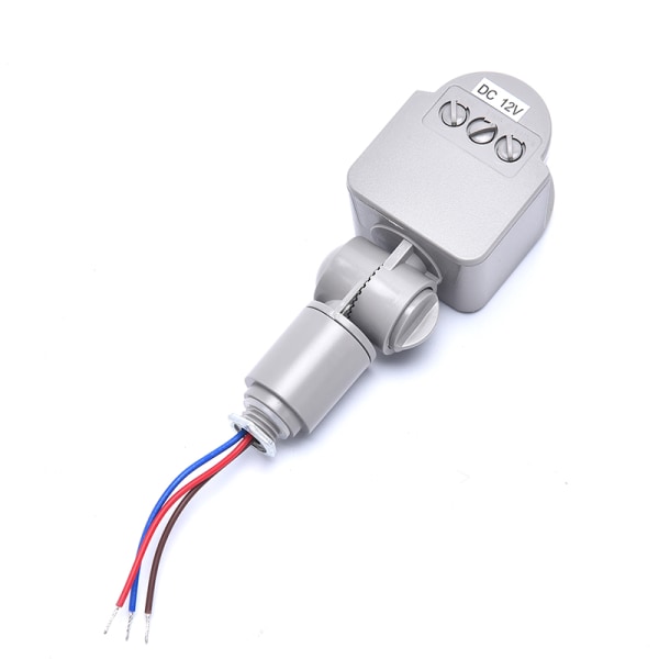 Rörelsesensor DC12V Infraröd PIR-rörelsedetektor Ljusbrytare Gray