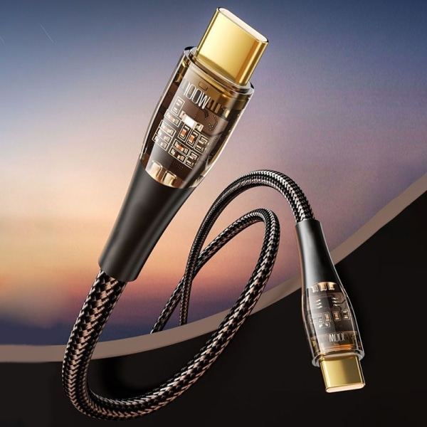 120W Transparent Type-C-kabel Snabbladdning USB-C-kabel B-1m