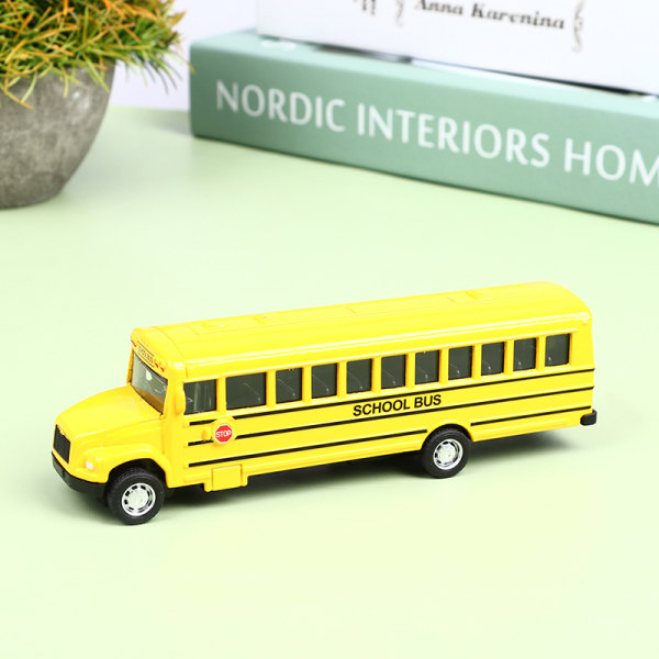 Treghetsskolebuss Modell Bilmodell Pull Back Leker Kjøretøy