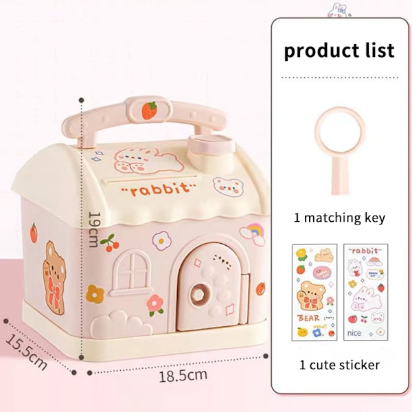 1 Setti e Pieni Talosäästöpossu Sarjakuva Neliö Rahalaatikot Säästöpossu Pink