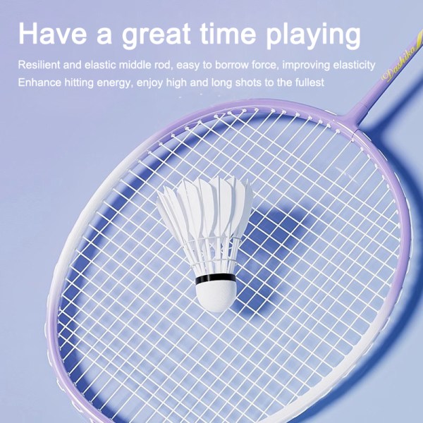 Badmintonracket Lettvektslegering dobbel racketsett Deep Blue Nylon ball