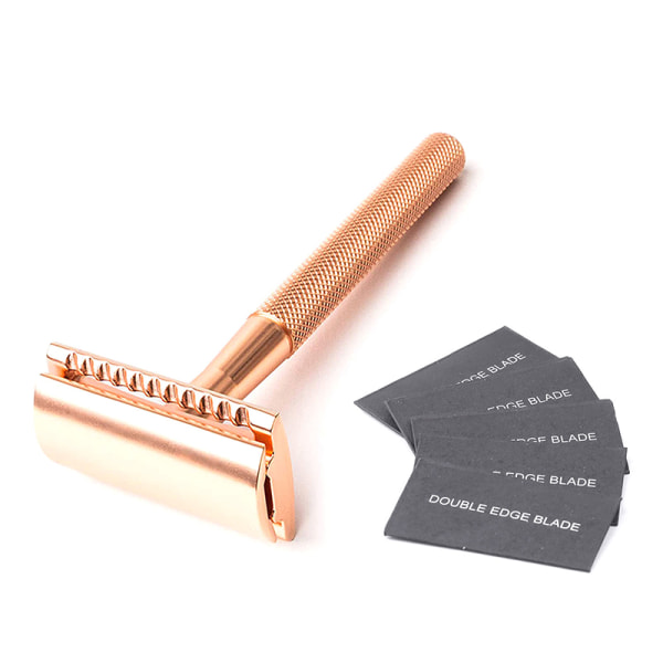 Manuell barbermaskin for hårfjerning med skiftende blader Rose Gold