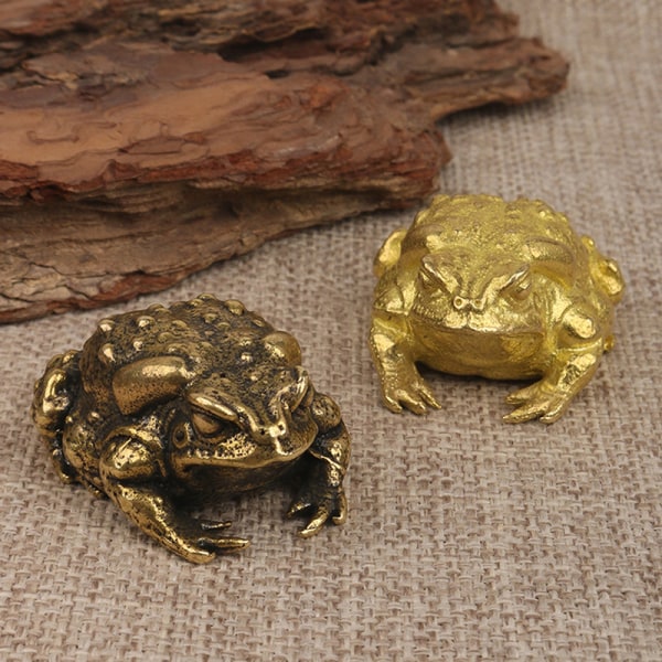 Lucky Copper Toads Sammakko Kultainen rupikonna eläin kuparipatsas Bronze