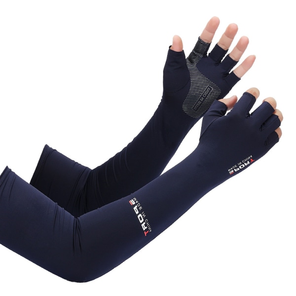 1 Par Arm Sleeves Cykling Fiskeri UV Beskyttelse Is Sleeves Navy blue