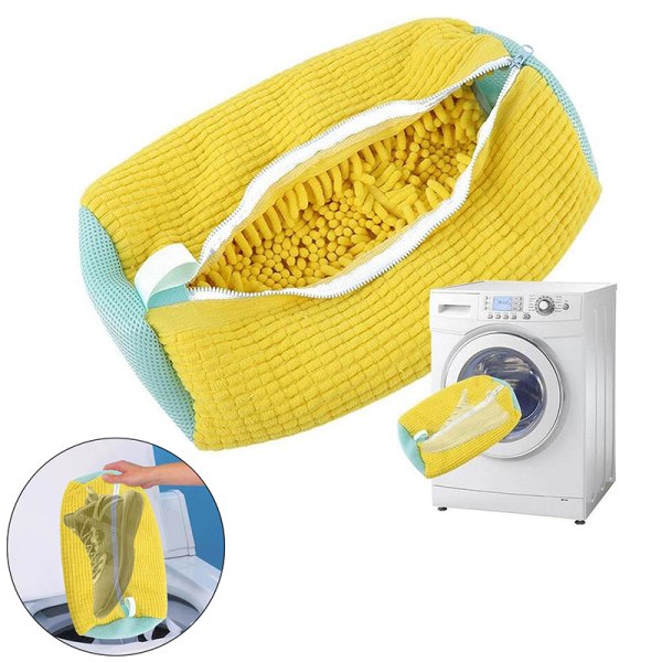 Tvättskor Påse Tvättnät Fluffy Fibers Tvättpåsar Yellow