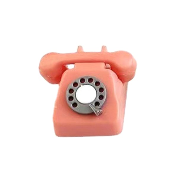 Dockskåpsmöbler Kid Miniatyrplast Telefonleksaker Pink