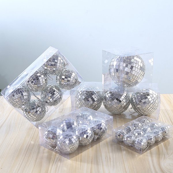 1Pak 2-10cm Julebold Xmas Træ hængende ornamenter Spejl 4CM 6Pcs/lot