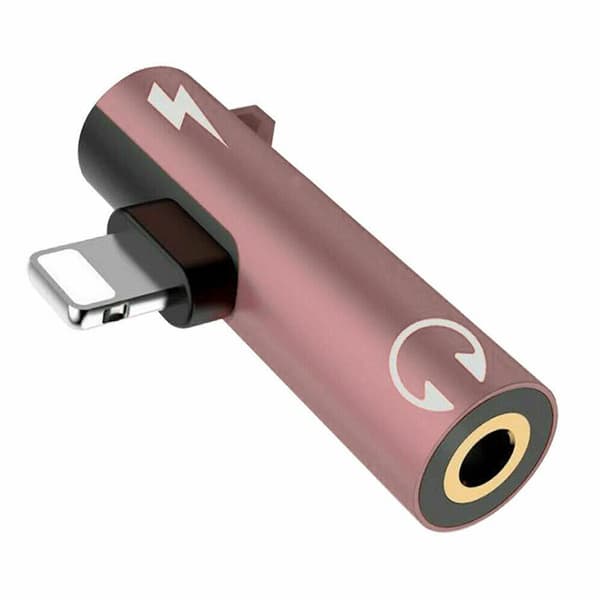 3,5 mm aux-øretelefonopladerstikadapter Rose Gold