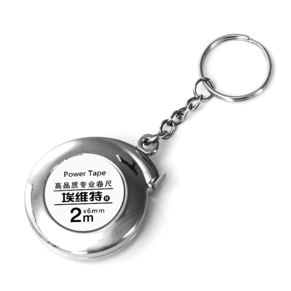 Mini-avainnipun mittanauha, 2 m, pieni teräsviiva Silver