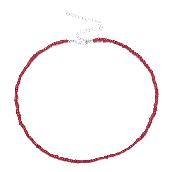 Boheemi käsintehty Rainbow Beads Choker kaulakoru karkkiväri Wine red