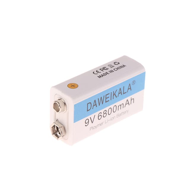 9V 6800mAh Li-ion Oppladbart Batteri Med USB Ladekabel For one size