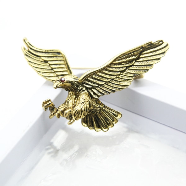 Mode Mænd Vintage Eagle Pin Brocher Dekoration Corsage Badge Gold