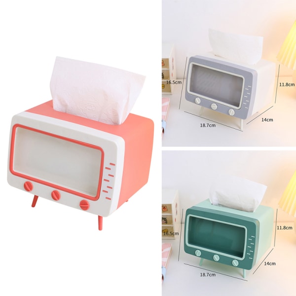 e Multifunksjon Tissue Box Holder Tv Tissue Box Case Pink Without stickers