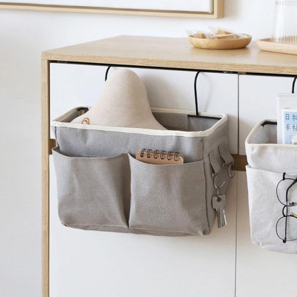 Caddy Hanging Organizer Bedside opbevaringstaske til sengehester Gray