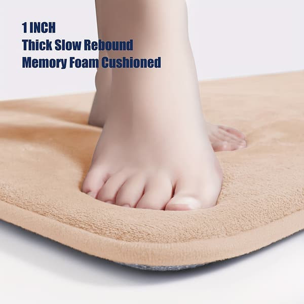 Memory Foam Badetæppe Anti-slip Badeværelsesmåtte Gulvmåtte Black