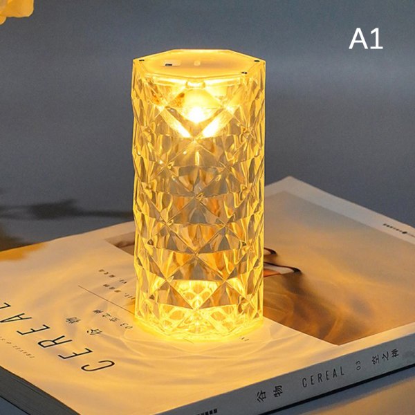 Krystal Bordlampe LED Bar Lampe Touch Golden Skrivebordslampe yellow light
