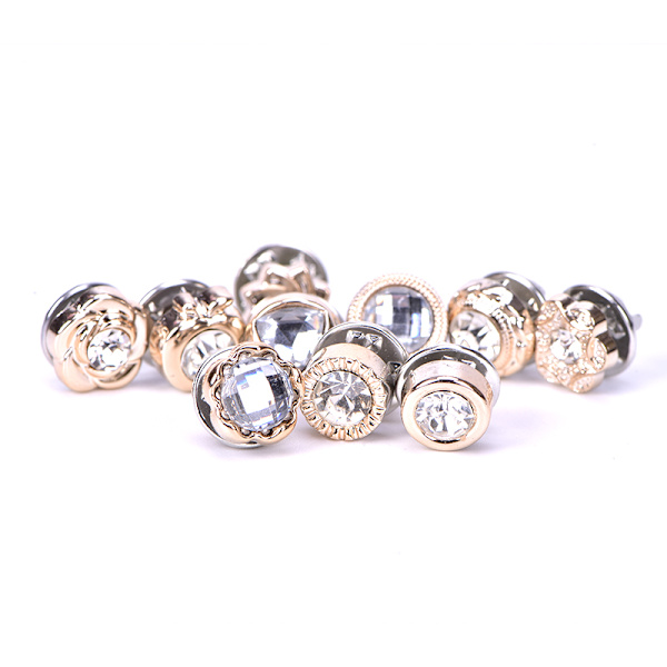 10 stk/sæt mini perleblomst krystalbrocheknapper rhinestones