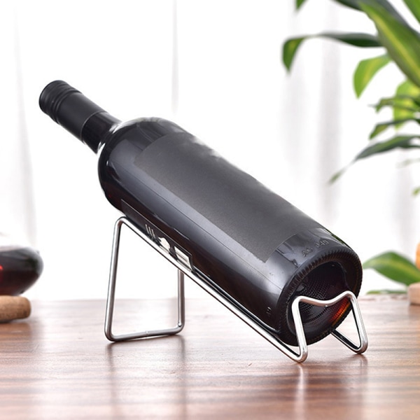 Metall vinställ Väggmonterad rödvinsflaskhållare Black