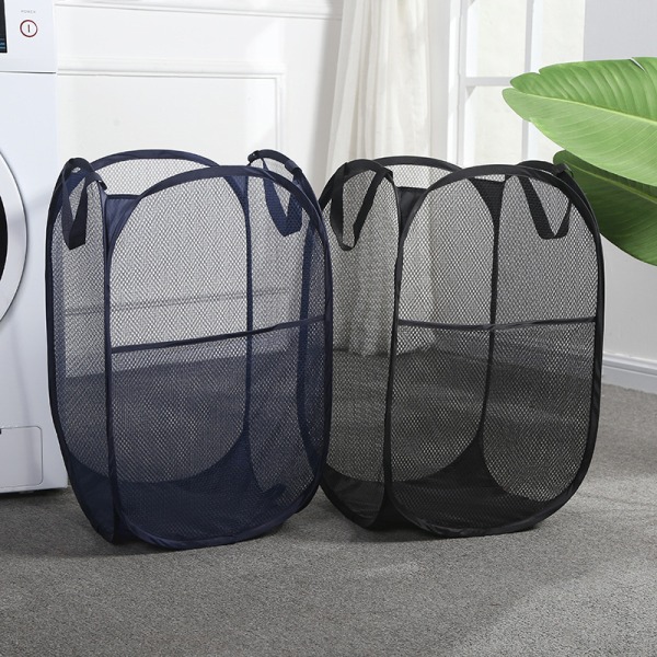 Mesh Pop Up smutsig tvättkorg Hämmar hopfällbar tvättkorg Dark gray Round