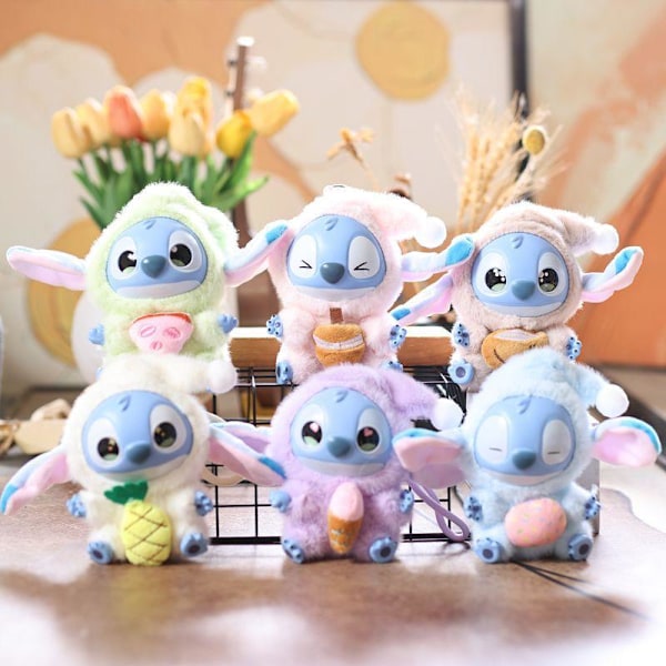 1 kpl Stitch Syö Jotain Ennen Nukkumaanmenoa -sarjan pehmomallinen avaimenperä A5